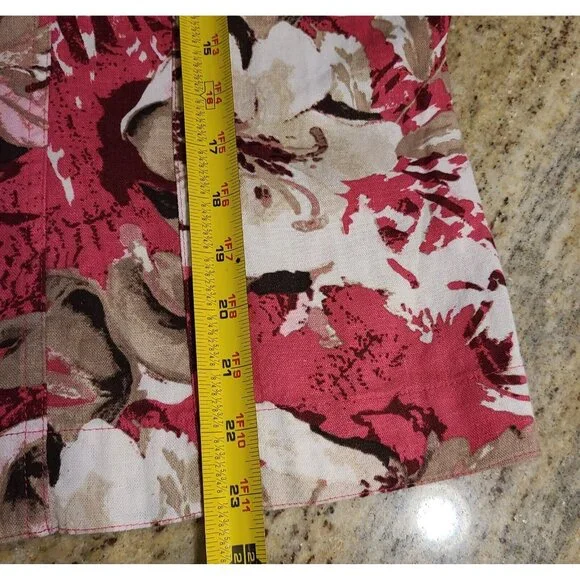 Lot of 2 Christopher Banks Sz M Button Up Jacket Blazer Pink Floral Lightweight - Picture 7 of 16